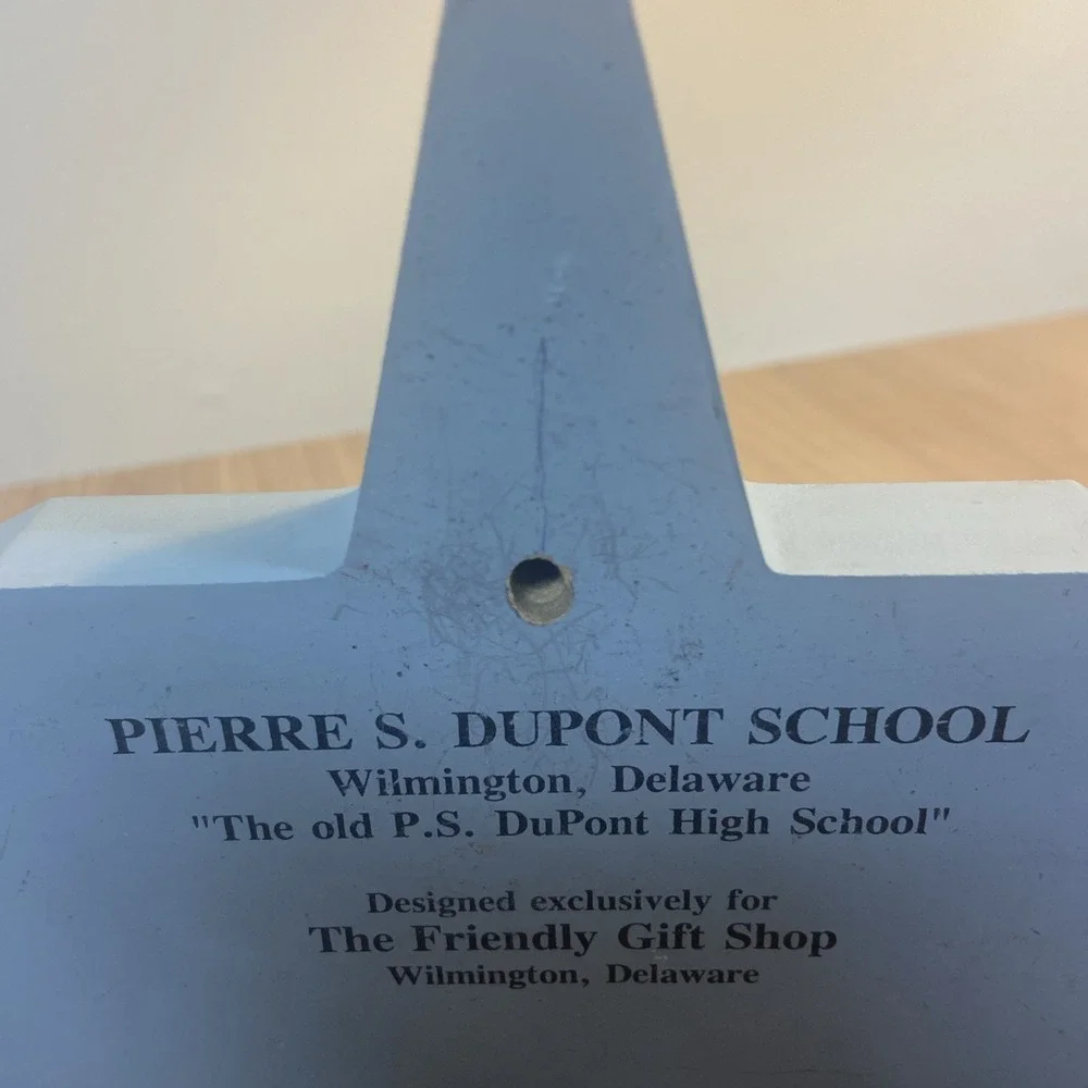 Vintage Pierre S. DuPont High School Old P.S. Wood Shelf Sitter Wilmington DE